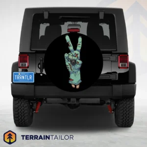 Zombie Peace Sign Spare Tire Cover