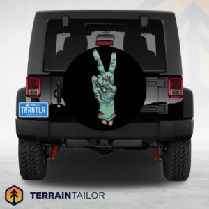 Zombie Peace Sign Spare Tire Cover