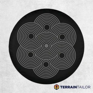 Circular Pattern Geometric Spare Tire Cover