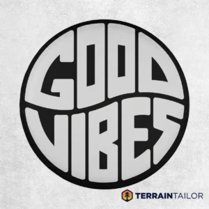Good Vibes Typographic Spare Tire Cover