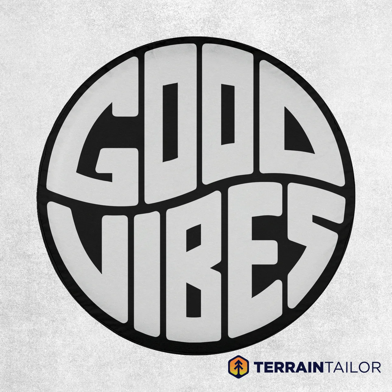 Good Vibes Typographic Spare Tire Cover