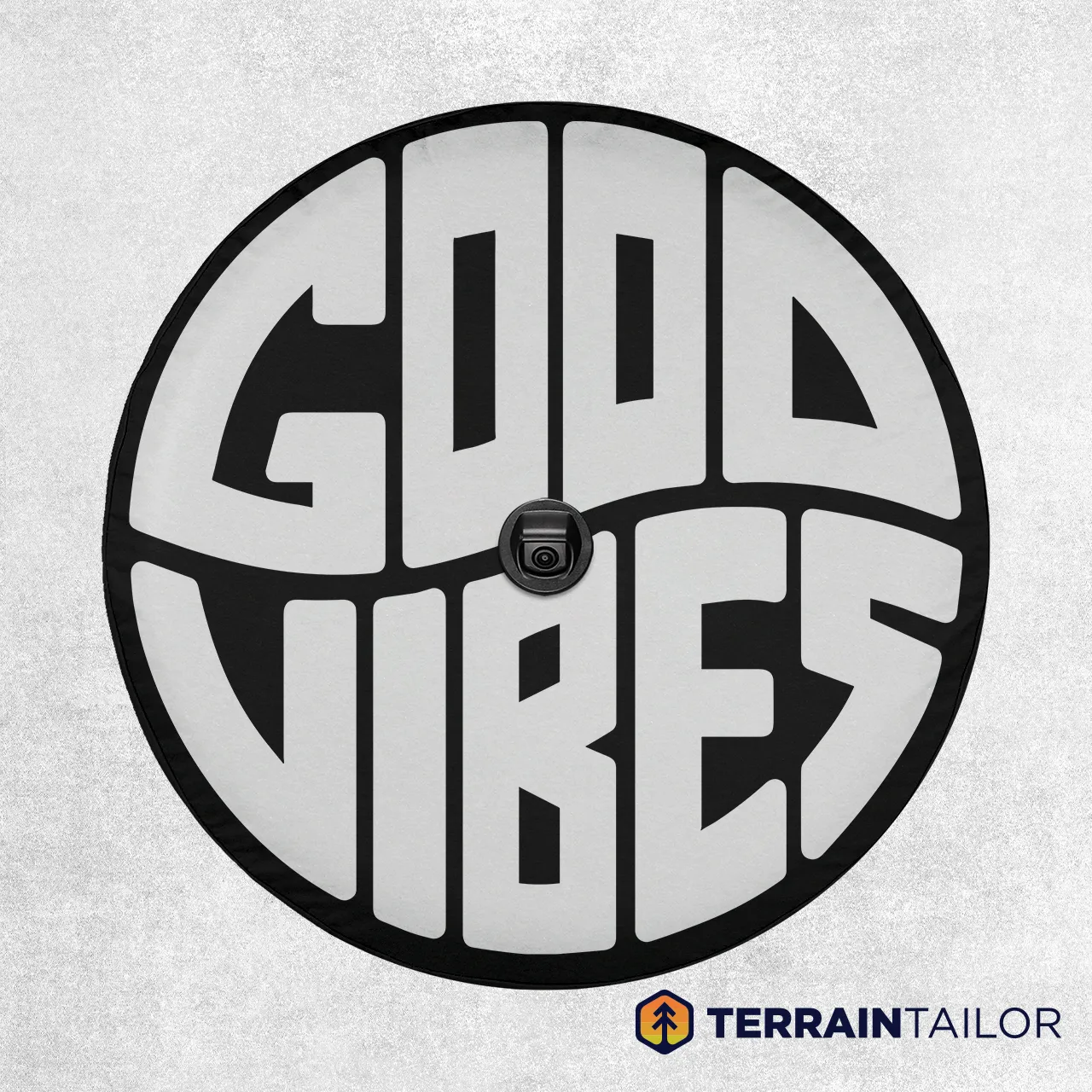 Good Vibes Typographic Spare Tire Cover