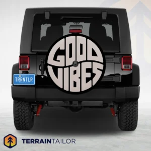 Good Vibes Typographic Spare Tire Cover