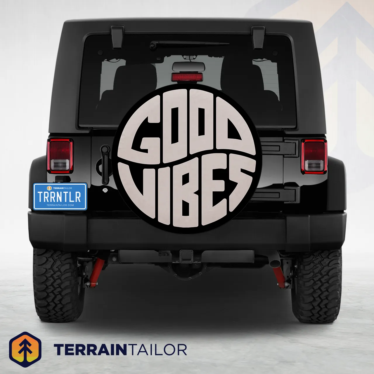 Good Vibes Typographic Spare Tire Cover