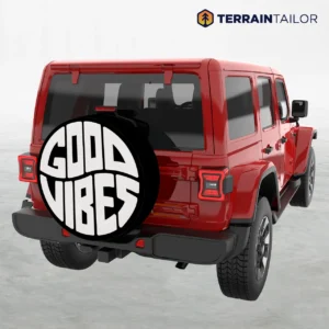 Good Vibes Typographic Spare Tire Cover