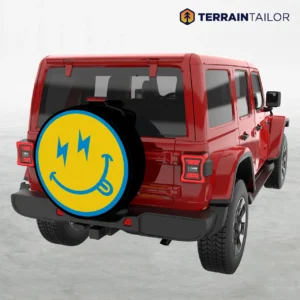Lightning Smiley Face Spare Tire Cover