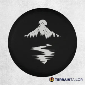 Mountain Stream Reflection Spare Tire Cover